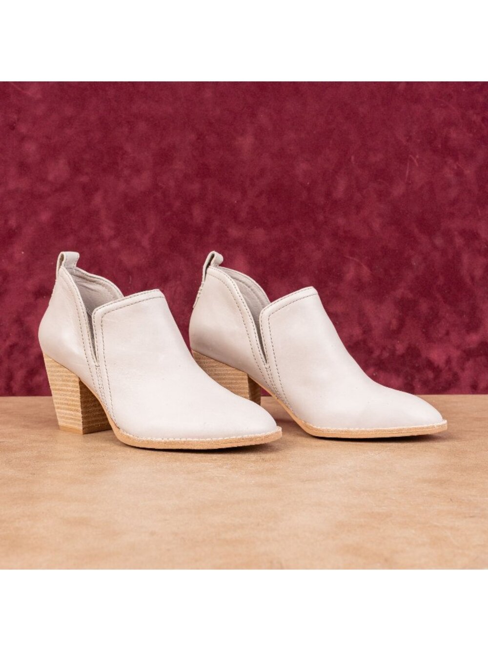 Jeffrey Campbell Women Rosalee Ivory Leather Western Cowboy Boots size 7.5